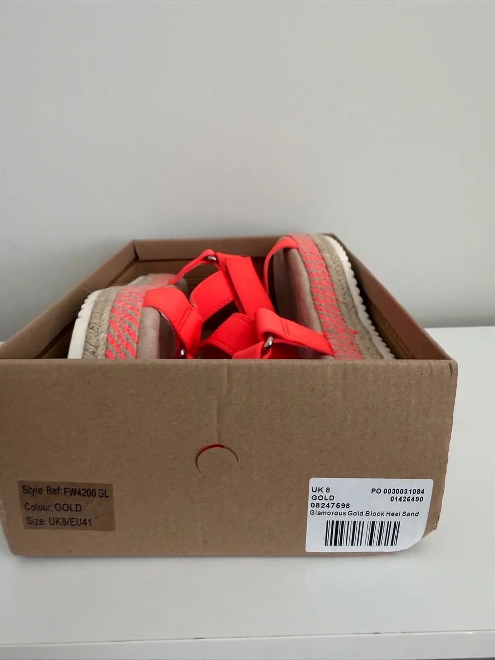 Women’s Neon Orange Platform Sport Sandals